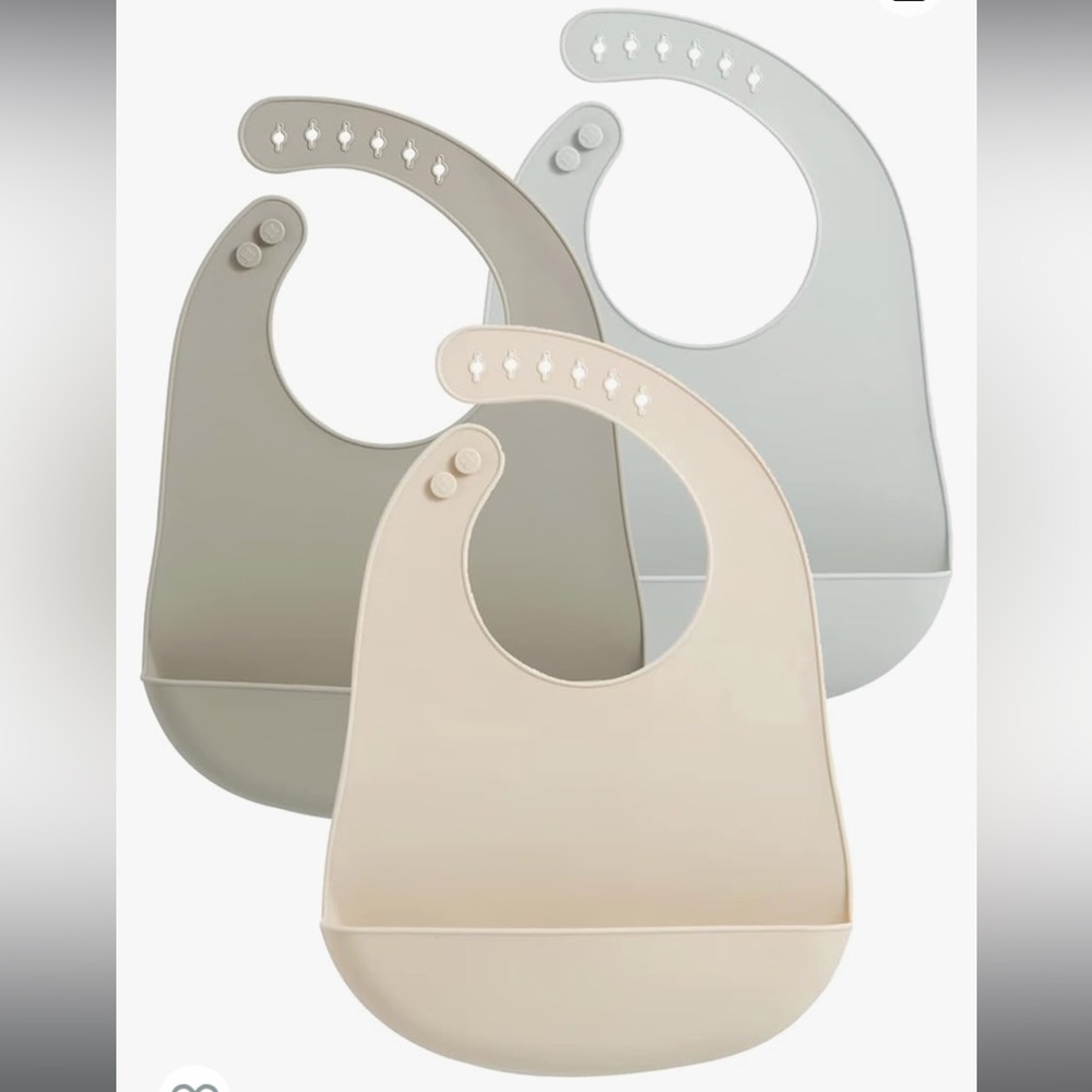 Silicone Waterproof Bibs for Babies & Toddlers (3 Pack)